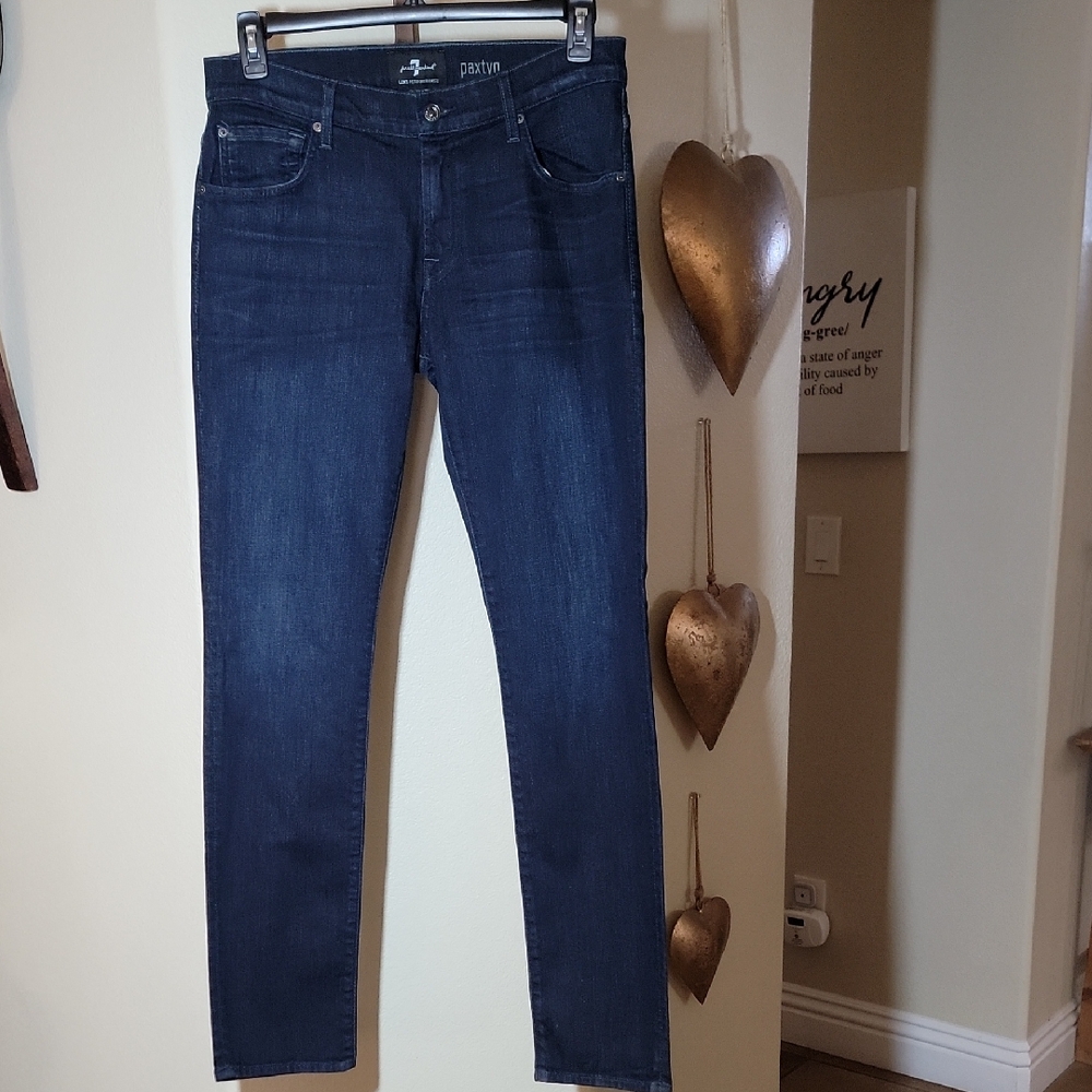 7 FOR ALL MANKIND Men's PAXTYN LUXE PERFORMANCE Skinny Jeans Blue Size 32